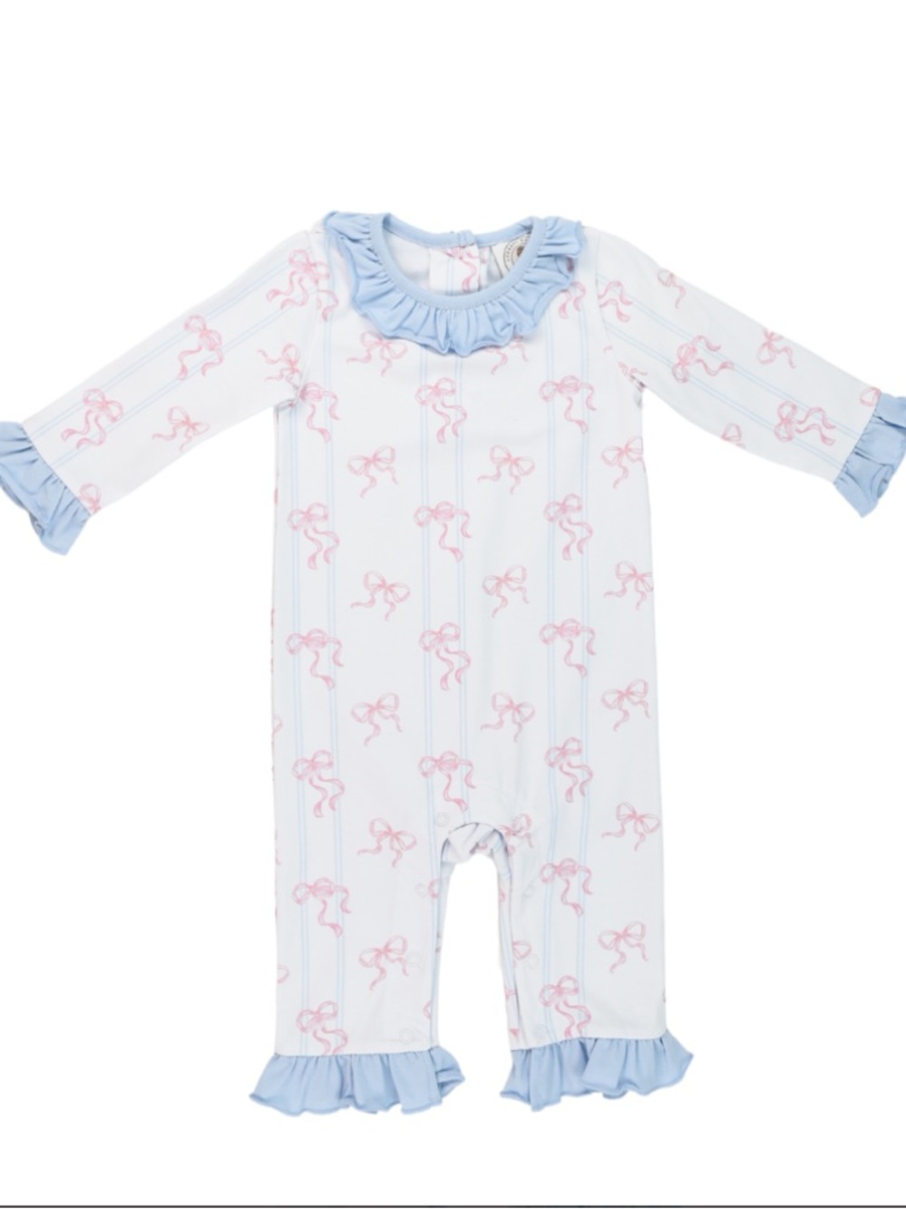 Cypress Row Bowtiful Riley Romper {White/Pink/Lt. Blue}